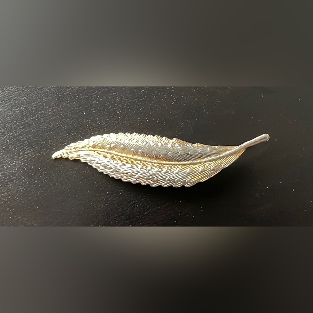 Gold Feather Brooch
Approx Width: 7 cm